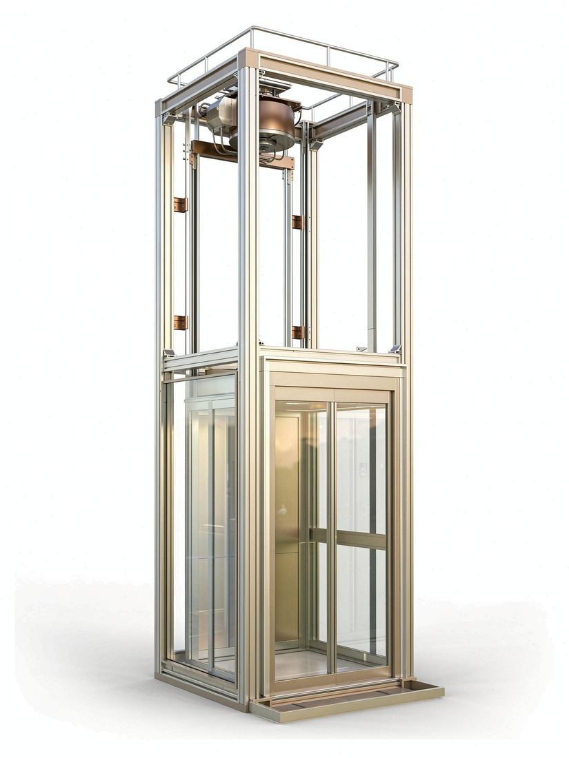 Traction gantry-type villa elevator structure